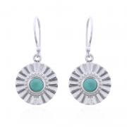 Wholesale Sun Beam Green Stone 925 Silver Dangle Earrings