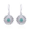 Sun Beam Green Stone 925 Silver Dangle Earrings