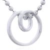 Double Loop Spiral Ribbon Sterling Silver Pendant