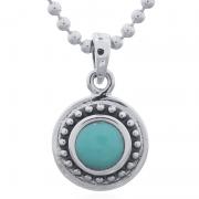 Wholesale 925 Silver Green Stone Button Pendant