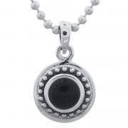 Wholesale 925 Silver Black Stone Button Pendant