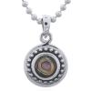 925 Silver Abalone Shell Button Pendant