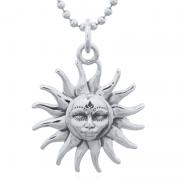 Wholesale Tribal Artistic Sun Face 925 Sterling Silver Pendant