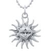 Tribal Artistic Sun Face 925 Sterling Silver Pendant