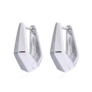 Wholesale Stylish Geometric Pentagon 925 Silver Hoop Earrings