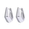 Stylish Geometric Pentagon 925 Silver Hoop Earrings