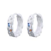 Wholesale Colorful CZ Embellished 925 Sterling Silver Hoop Earrings