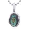 Unique 925 Silver Abalone Shell Irregular Oval Pendant