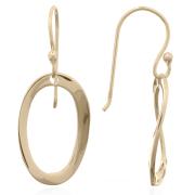 Wholesale Curved Oval Sterling Silver Dangle Gold Plated Earrings