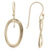 Curved Oval Sterling Silver Dangle Gold Plated Earrings