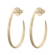 Wholesale Half Oval Hoop Sterling Silver Gold Plated Earrings