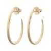 Half Oval Hoop Sterling Silver Gold Plated Earrings