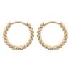 Twisted Rope Sterling Silver Yellow Gold Plated Huggies