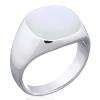 Rounded Square Mother Of Pearl 925 Silver Ring