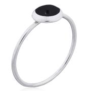 Wholesale Dainty Black Stone Sterling Silver Stack Ring