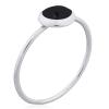 Dainty Black Stone Sterling Silver Stack Ring