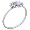 Mother Of Pearl Inlay Beaded Semicircle 925 Silver Ring