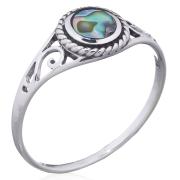 Wholesale Sterling Silver Ethnic Abalone Shell Statement Ring