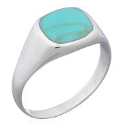 Wholesale Classic Synthetic Turquoise Sterling Silver Signet Ring