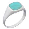 Classic Synthetic Turquoise Sterling Silver Signet Ring