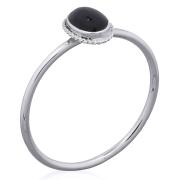 Wholesale Adorable Ovate Black 925 Silver Stack Ring