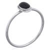 Adorable Ovate Black 925 Silver Stack Ring