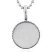 Wholesale Elegant Circular 925 Silver MOP Pendant With Serrated Bezel