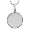 Elegant Circular 925 Silver MOP Pendant With Serrated Bezel