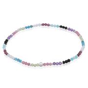Wholesale Multi-colored Dainty Stones 925 Silver Stretchable Bracelet