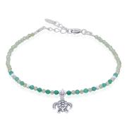 Wholesale Elegant 925 Silver Peridot, Green Agate And A Turtle Charm B