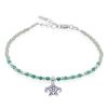 Elegant 925 Silver Peridot, Green Agate And A Turtle Charm B