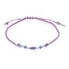 925 Sterling Silver Gemstone-Studded Polyester Bracelet