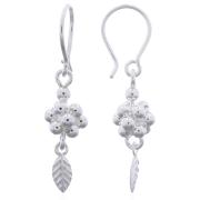 Wholesale Exquisite 925 Silver Grape And Leaf Charm Dangle Earrings