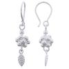 Exquisite 925 Silver Grape And Leaf Charm Dangle Earrings
