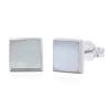 925 Sterling Silver Square Stud Earrings With MOP Bezel