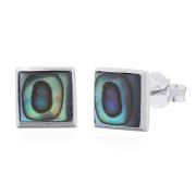 Wholesale 925 Sterling Silver Square Stud Earrings With Abalone Shell 