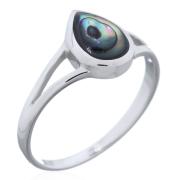 Wholesale Stunning Sterling Silver Raindrop Ring With Abalone And Spli