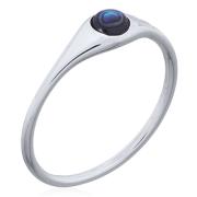 Wholesale Elegant Abalone Shell Circle Band Ring In Sterling Silver