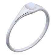 Wholesale Elegant Mother Of Pearl Circle Band Ring In Sterling Silver