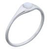 Elegant Mother Of Pearl Circle Band Ring In Sterling Silver