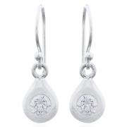 Wholesale Elegant Sterling Silver Raindrop Dangle Earrings With CZ