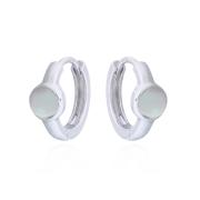 Wholesale Elegant Sterling Silver Hoop Earrings With Mother Of Pearl