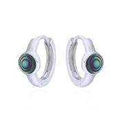Wholesale Elegant Sterling Silver Hoop Earrings With Abalone Shell