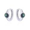 Elegant Sterling Silver Hoop Earrings With Abalone Shell