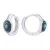 Elegant Sterling Silver Hoop Earrings With Oval Abalone Shel