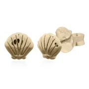 Wholesale Elegant Gold Plated Small Sea Shell Sterling Silver Stud Ear
