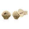 Elegant Gold Plated Small Sea Shell Sterling Silver Stud Ear
