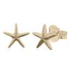 Charming Tiny Golden Star Fish 925 Sterling Silver Stud Earr