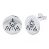 Elegant Sterling Silver Mountain And Sun Circle Stud Earring