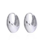 Wholesale Stylish Sterling Silver Chunky Hoop Earrings With Pointed Cu
